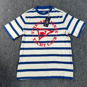 Vineyard Vines Boys Yacht Club Slub Stripe Tee Marshmallow Bluebay 3K001696 L 16